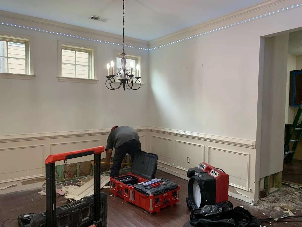 Restoration technician with professional equipment in Cazenovia